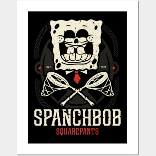 spongebob squarepants skull and Bones butterfly net Posters and Art